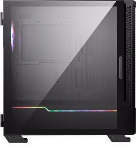 MSI MPG VELOX 100P AIRFLOW vidēja torņa spēļu datora korpuss, melns, 3× 120 mm ventilators + 1× 120 mm ARGB ventilators, ARGB sloksne, USB Type-C, rūdīts stikls, E-ATX/ATX/mATX/mini-ITX