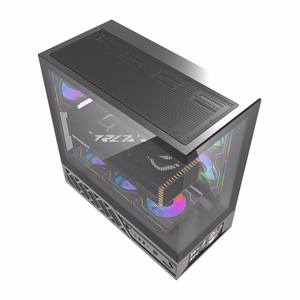 DarkFlash DS950V datora korpuss ar displeju melns ar 6 ventilatoriem