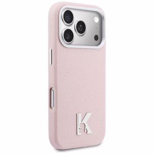 Karl Lagerfeld Karl Head Logo MagSafe futrālis iPhone 17 Pro Max - Rozā krāsā