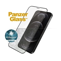 PanzerGlass E2E Super+ Microfracture antibakteriālais rūdītais stikls iPhone 12 / 12 Pro – ar melnu ietvaru
