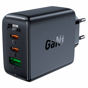 Acefast ātrais lādētājs GaN (2xUSB-C / USB-A) PPS / PD / QC4+ 65W melns (A41)