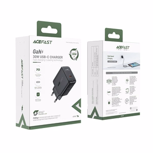 Acefast GaN USB Type-C 30W lādētājs, PD, QC 3.0, AFC, FCP, melns (A21 black)