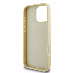 Guess Fiksētais Blizgus Lielais 4G apvalks viedtālrunim iPhone 16 Pro - zelts