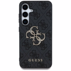 Guess liels 4G logotipa viedtālruņa apvalks Samsung Galaxy S25 melns