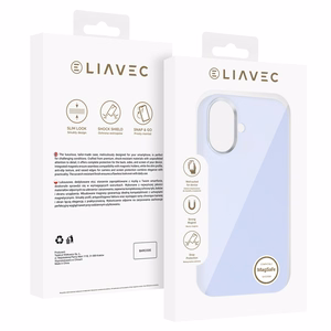 Liavec Silky maciņš ar metāla kameras rāmi priekš Iphone 17 zils