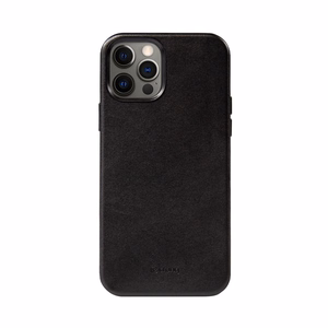Crong Essential Cover vāciņš ierīcei iPhone 12 Pro Max, no mākslīgās ādas, melns