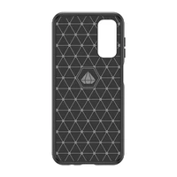 Elastīgais oglekļa raksta vāciņš Samsung Galaxy M14 viedtālrunim Carbon Case - melns