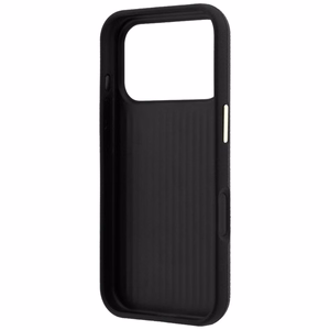 Guess Grained & Big Resin Logo vāciņš modelim iPhone 18 Pro / 17 Pro – melns