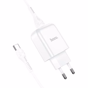 Зарядное устройство для телефона Hoco USB A 2A 10W + кабель USB A to USB C N2 белое