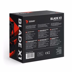 SAVIO ventilatoru komplekts BLADE X1 SET 3 x 120mm 4-pin PWM melns