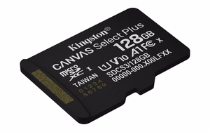 Kingston atmiņas karte 128GB microSDXC Canvas Select Plus Gen3 150MB/s A1 Card + Adapter
