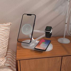 Tech-Protect QI15W-A41 3in1 Wireless Charger with MagSafe for Apple Devices - White