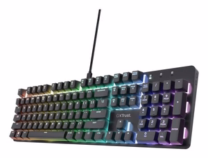 Trust GXT 871 Zora QWERTY US English - USB spēļu tastatūra (melna)