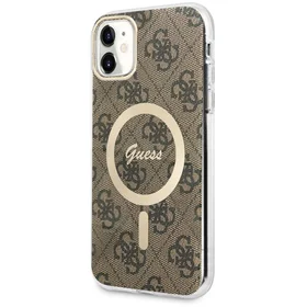 Guess GUHMN61H4STW iPhone 11 6.1" brūns/brūns cietais apvalks 4G MagSafe