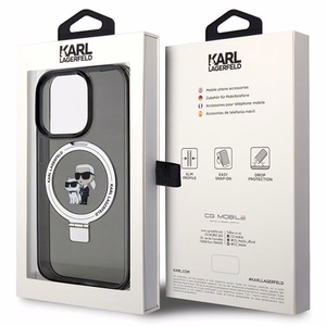 Karl Lagerfeld KLHMP15XHMRSKCK iPhone 15 Pro Max 6.7" melns ar statīvu Viedtālruņa apvalks Karl&Choupette MagSafe