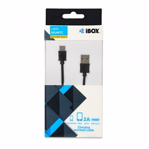 iBox IKUMTC USB kabelis 1 m USB 3.2 Gen 1 (3.1 Gen 1) USB A USB C melns