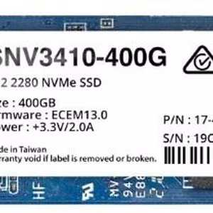 SSD disks Synology SNV3400 400GB M.2 NVMe PCIe lasīšana 3000 MB/s rakstīšana 750 MB/s