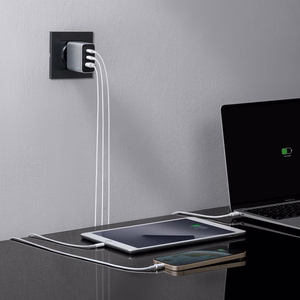 Cuktech 65W GaN sienas lādētājs 2xUSB-C 1xUSB-A pelēks