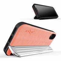 Zizo Retro Series - Wallet Back with Magnetic Closure and Built-In Kickstand iPhone Xs / X (persiku/sudrabs)