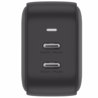 ENERGEA tīkla lādētājs 2xUSB-C PD-PPS 45W2C melns/black US+EU Travelite GAN45