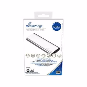 Ārējais SSD MediaRange MR1100 Lasīšanas ātrums 450 MB/s Rakstīšanas ātrums 420 MB/s M.2 NVMe 120 GB