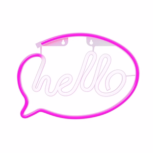 Neon LED Light HELLO rozā balts Bat + USB FLNE15 Forever Light