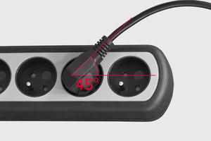 Rebel sadalītājs, 5 kontaktligzdas, ar slēdzi, 5 m, 3×1,5 mm