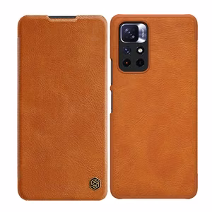 Nillkin Qin vāciņš Xiaomi Redmi Note 11T 5G / Note 11S 5G / Note 11 5G (Ķīna) / Poco M4 Pro 5G kameras vāks vāciņš atverams vāciņš brūns
