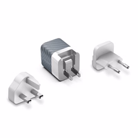 Energizer Ultimate - Multiplug EU / UK / US mains lādētājs GaN 38W PD + QC3.0 (sudrabs)