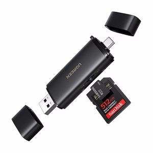 Ugreen 2in1 USB-C / USB-A SD 4.0 UHS-II karšu lasītājs - melns