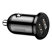 Baseus Grain Pro automašīnas lādētājs 2x USB 4.8 A melns (CCALLP-01)
