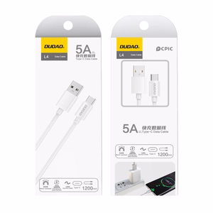 Dudao kabelis USB Type C 2.1A 1m balts (L4T 1m balts)