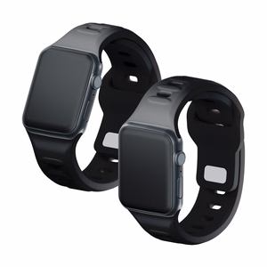 3mk silikona siksniņa Apple Watch, 38/40/41/42 mm, melns, mazais izmērs