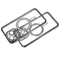 Bling Magsafe viedtālruņa apvalks iPhone 15 Pro violets