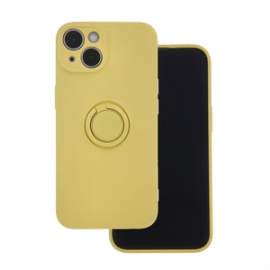 Viedtālruņa apvalks ar pirksta turētāju iPhone 15 6,1" dzeltens