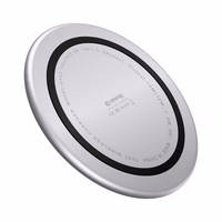 Crong PowerSpot Fast bezvadu lādētājs – Aluminum 15W USB-C Qi bezvadu lādētājs with Tempered Glass Coating (sudrabs balts)