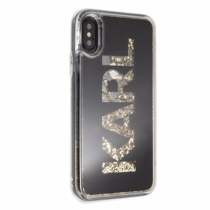 Karl Lagerfeld Karl Logo Glitter iPhone X/Xs viedtālruņa apvalks - melns