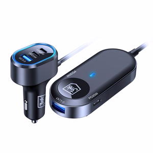 3mk Double automašīnas lādētājs, 135 W, PD/QC/PPS, USB 2A4C, melns/pelēks