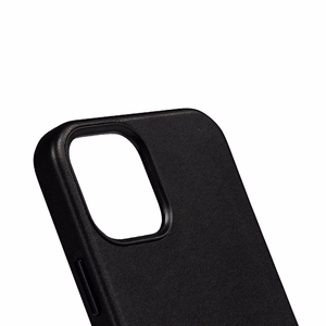 Crong Essential Cover Magnetic mākslīgās ādas vāciņš iPhone 12 Pro Max, ar MagSafe, melns