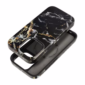 Case for iPhone 16 PRO Forcell F-Protect Mirage compatible with MagSafe Military Drop-Test black marble