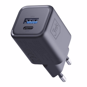 3mk Hyper Charger PD 33W GaN QC4+ PPS AFC FCP SCP 1A1C sienas lādētājs - melns