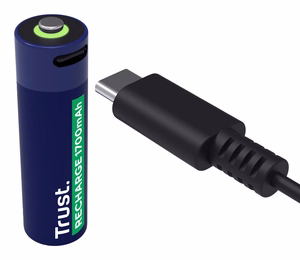 Trust uzlādējamas Li-Ion AA 1.5V baterijas, 1700mAh, USB-C, 4 gab.