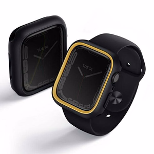 Uniq Moduo viedtālruņa apvalks Apple Watch 4/5/6/7/8/9/SE/SE2 44/45mm - melns un sinepju