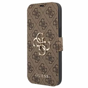 Guess GUBKP13X4GMGBR iPhone 13 Pro Max 6.7" brūns/brūns grāmatas tipa apvalks 4G Big Metal Logo