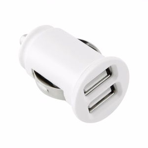 TOTI dubultais USB auto lādētājs ar micro USB kabeli 1 m 2.1 A, balts
