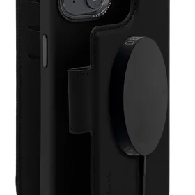 Decoded Noņemams ādas maksts apvalks ar MagSafe un atloku iPhone 14 Plus - melna