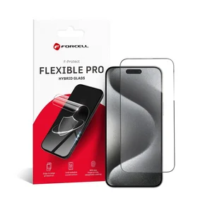 Forcell Flexible Nano Glass 5D aizsargstikls (m) priekš iPhone 15 Pro Max - melns (m)