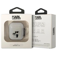 Karl Lagerfeld KLA2HNKCTGT Airpods 1/2 apvalks caurspīdīgs Gliter Karl&Choupette