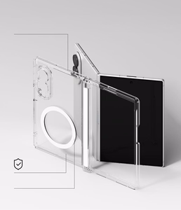 Ringke Fusion Flap Magnetic vāciņš modelim Samsung Galaxy Z Fold 8, saderīgs ar MagSafe – caurspīdīgs