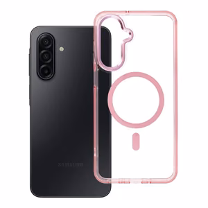 Maciņš Samsung A17 Frame Clear Hybrid Mag Cover saderīgs ar MagSafe pūderrozā